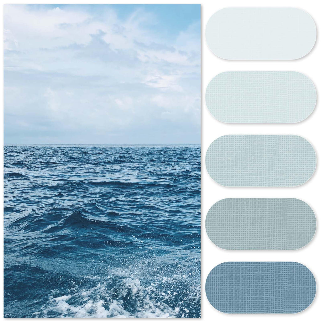 Extra Long Blue Shower Curtain 70x84 inch 12 Hooks