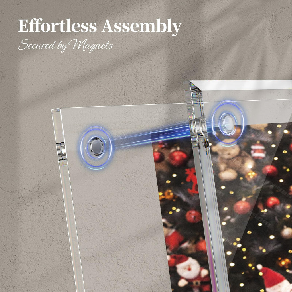 5x7 Acrylic Picture Frame with Magnets, Floating Photo Frames 4 Packs