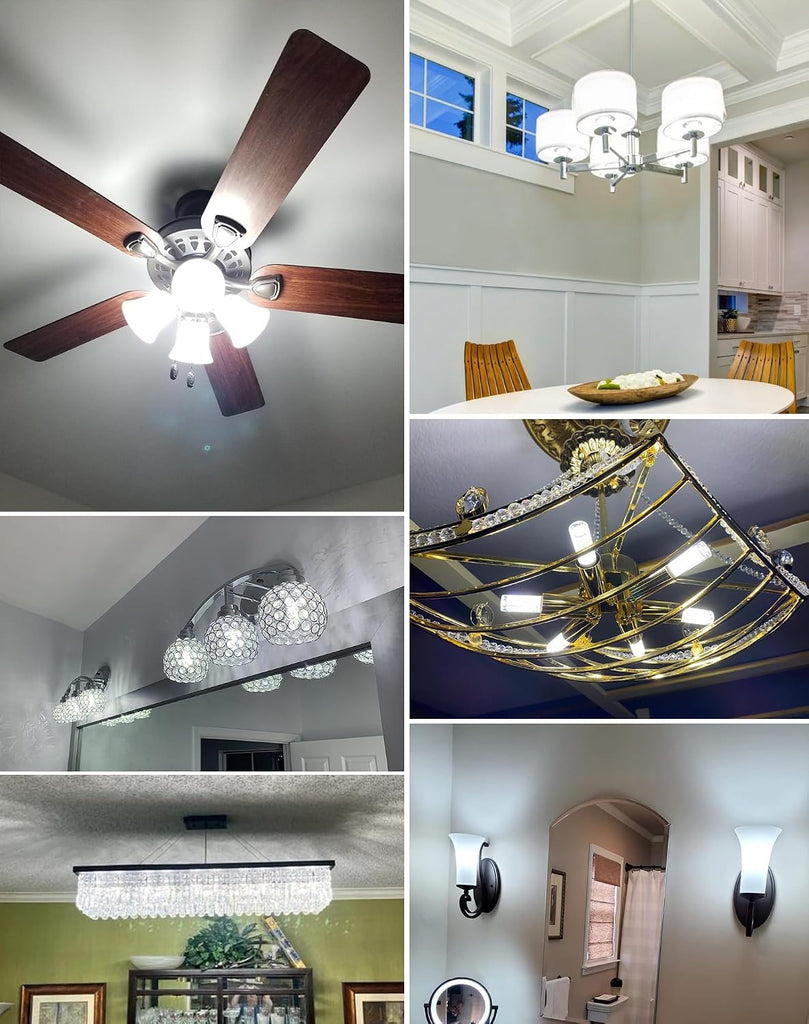 E12 9W 6000K LED Candelabra Bulbs 100w Equivalent 1200lm 6Pack