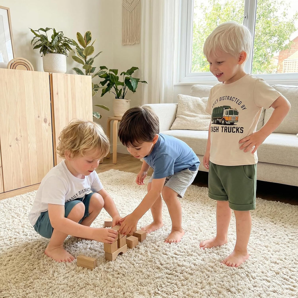 Baby Boy Summer Outfit 12 18 Boys Clothes Farm Truck Toddler Baby Tee Shirt Tops + Shorts Set