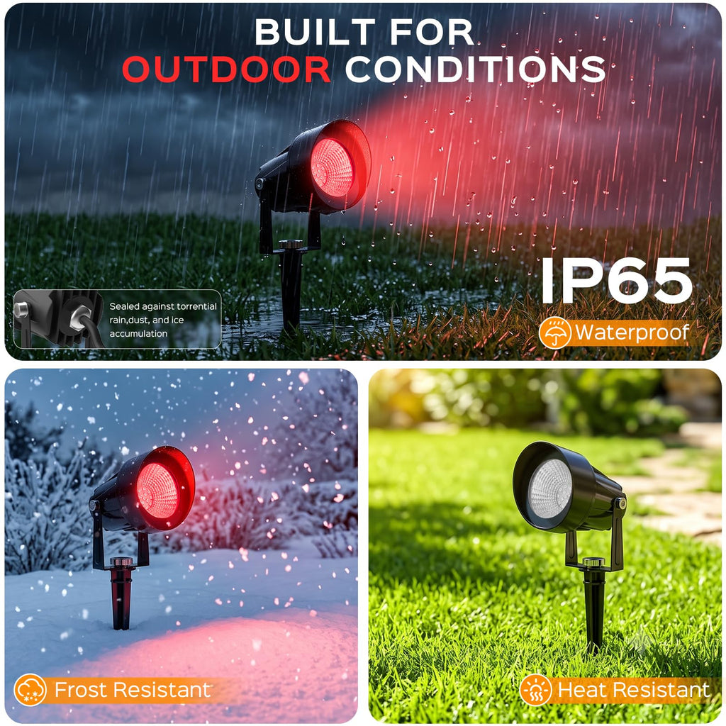 Spot Lights Outdoor, Red Landscape Spotlights Party 4 Pack