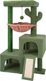 37.4" Cactus Cat Tree Tower with Twin Cat Condos for Indoor Cats