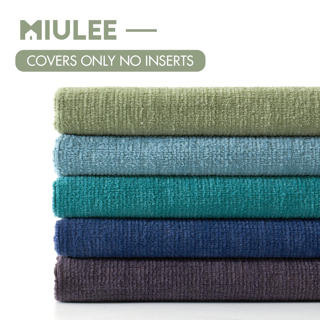 Sage Green Chenille Couch Throw Pillow Covers, 16x16