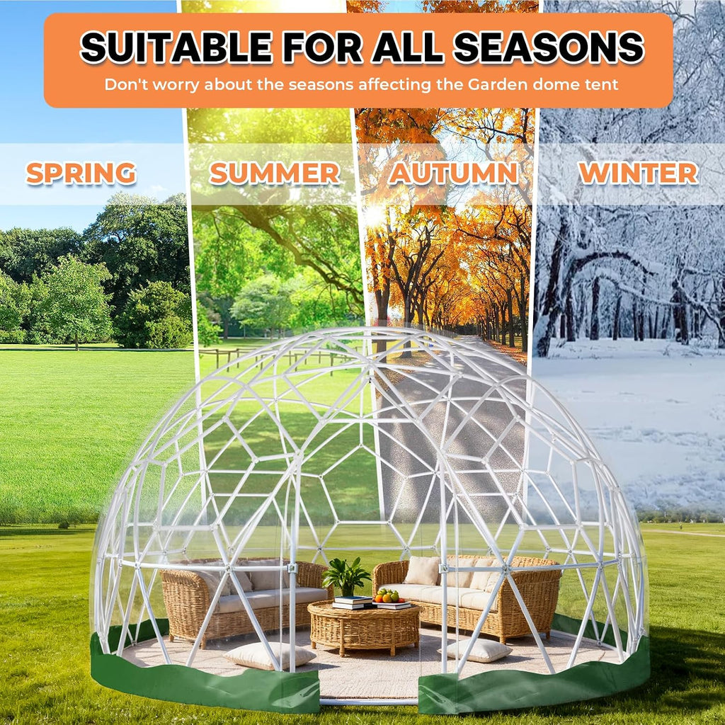 12 x 7.2 FT Garden Dome Tent, Outdoor TPU Greenhouse for 4-8 Person, Greenhouse Garden Tent with Window, Waterproof