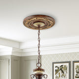 Ceiling Medallion in Verona Bronze with Aged Gold Leaf Accents 12D x 1.25