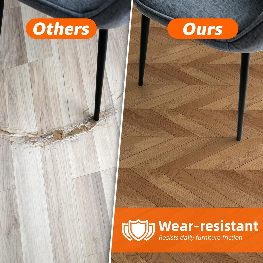 30-Pack Peel and Stick Floor Tiles (30 Sq.Ft), Herringbone Brown
