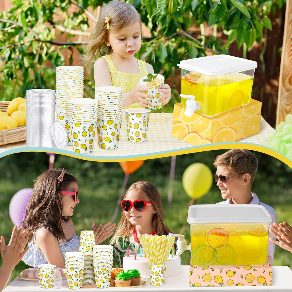Lemonade Stand Supplies Drink Dispenser with Cups,Cup-9oz - Set of 151
