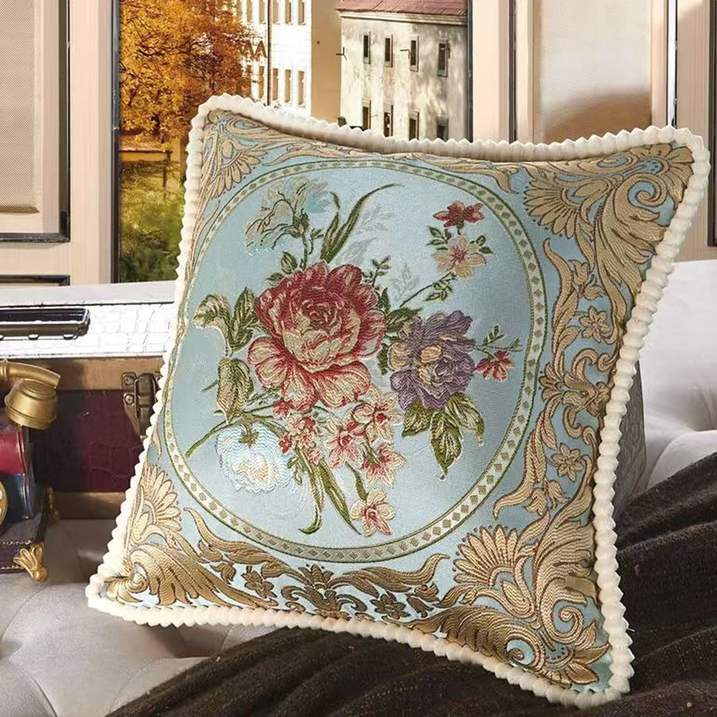 Vintage Pillow Covers Set of 2 Jacquard Embroidered Pillow Cover
