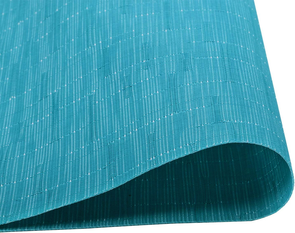Woven Vinyl Placemats Wipe Clean Wasahble Place Mats for Dining Table Heat Resistant Non Slip Table Mats (6 - Set of 6