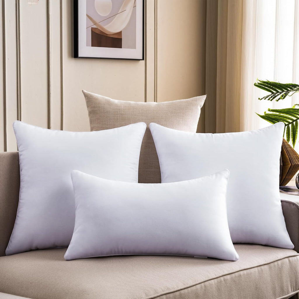 22 x 22 Pillow Inserts Down Alternative Throw Pillow Inserts Large Fluffy Decorative Pillow White Square - Set of 2