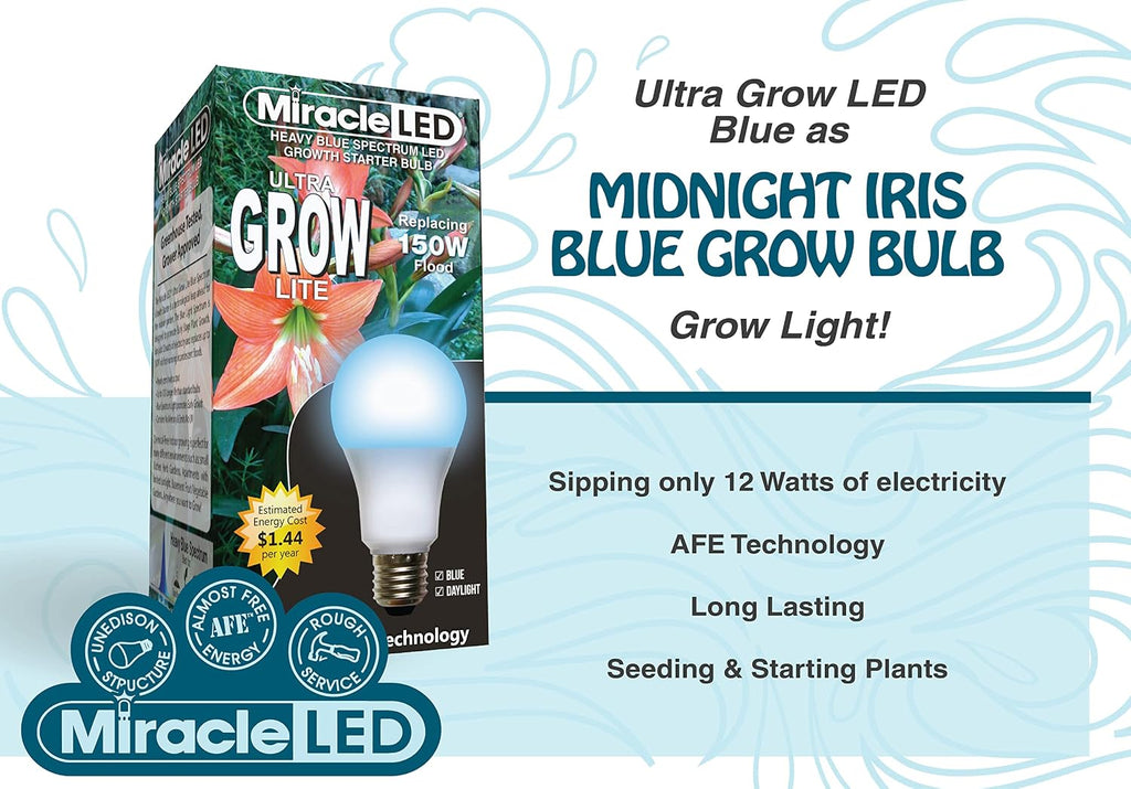 Craft Lighting Midnight Iris Blue Spectrum LED Grow Light Bulb Replacing 150W (4-Pack)