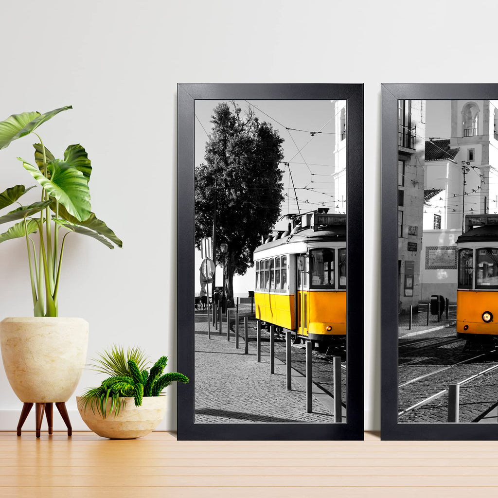 12x24 Picture Frame Black, Panoramic Picture Frame for Wall Decoration, Classic Black Minimalist Style Suitable for