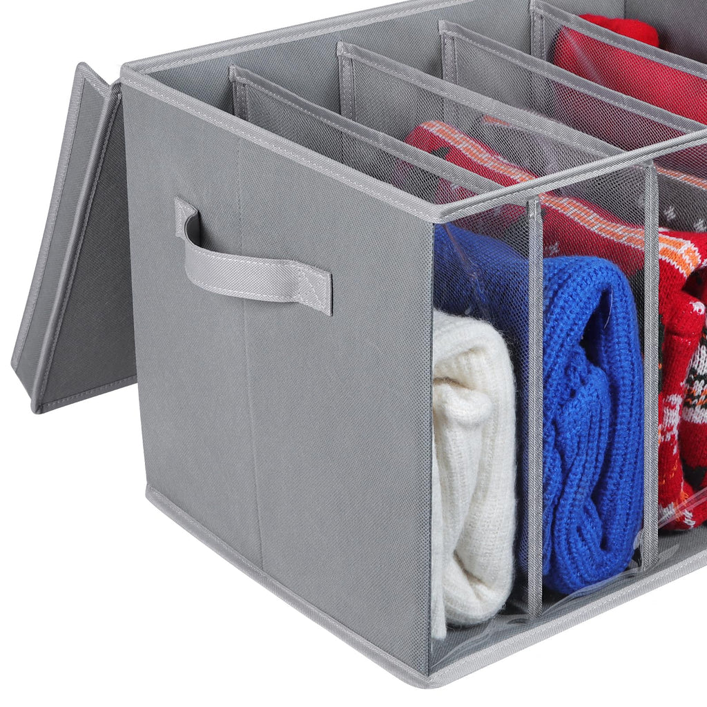 Sweater Storage for Closet Wardrobe Clothes Organizer, Grey, 3 Pack