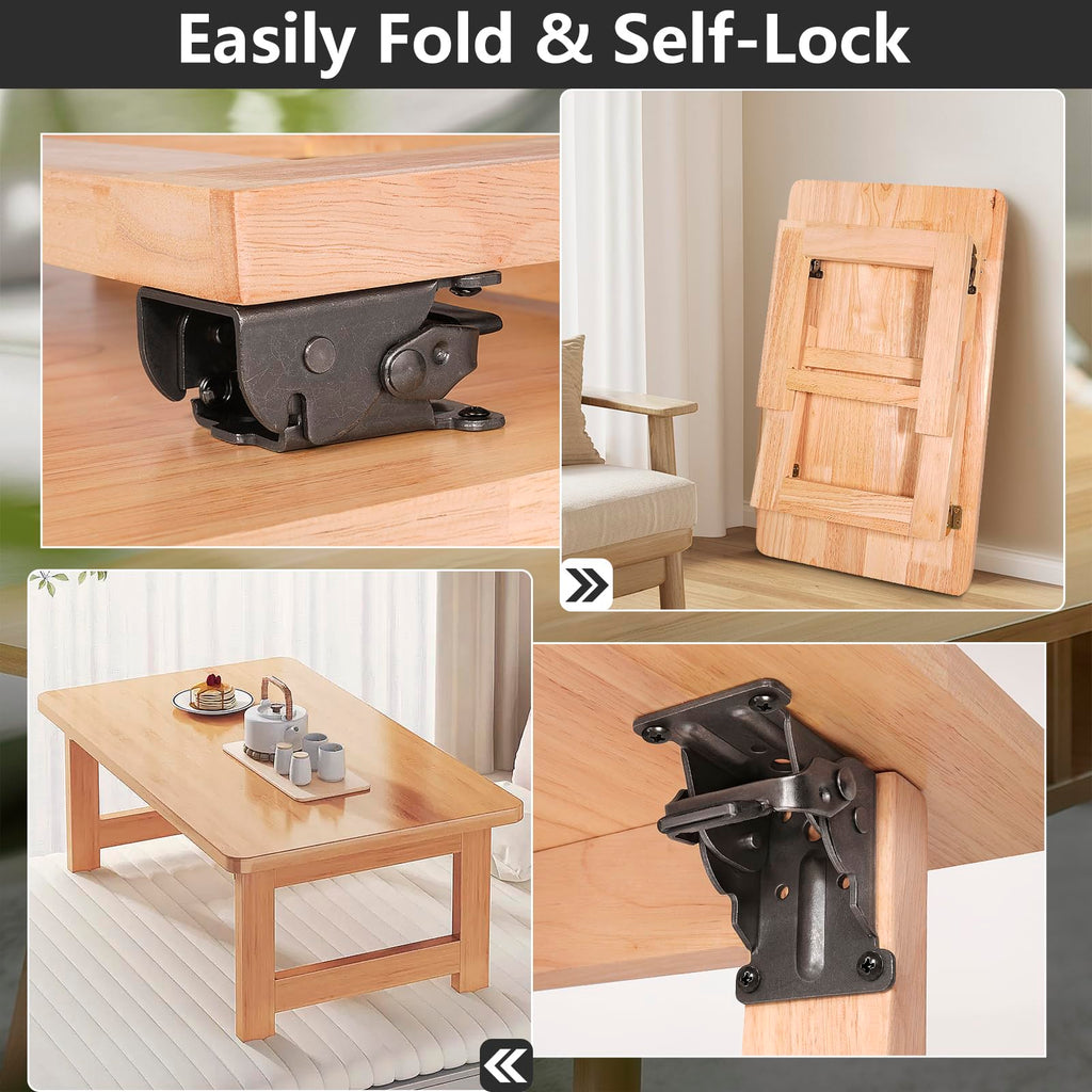 8 Pack Folding Brackets, Self-Lock Hinge with Screws for Folding Table Legs, Lock Extension Support Bracket Bed Legs