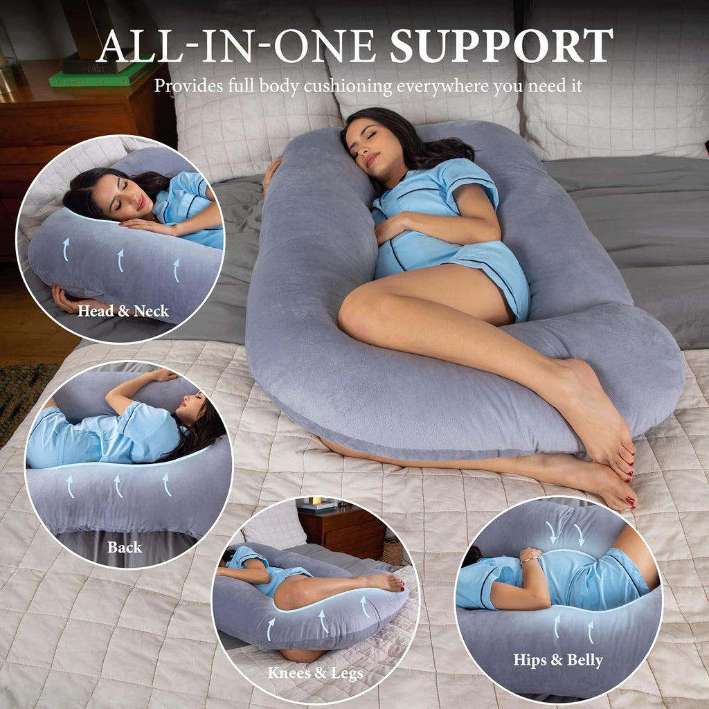 Pregnancy Pillow, Body Pillow, Side Sleeper Pillow, Plush | Removable Cover, Pregnancy Must Haves, Maternity Pillow
