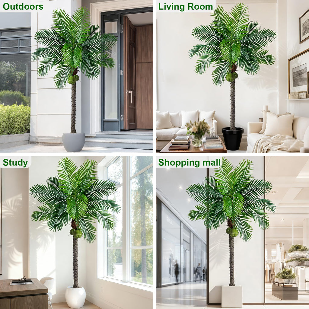 Big Faux Tropical Phoenix Trees Large Artificial Palm Tree Indoor Outdoor Realistic Floor Plants Tall Fake Plant for