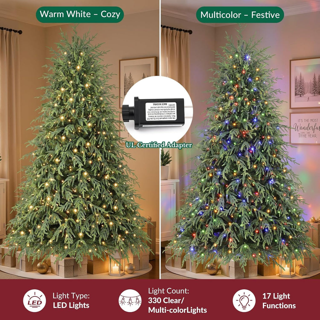 6ft Prelit Artificial Norfolk Pine Christmas Tree Color Lights