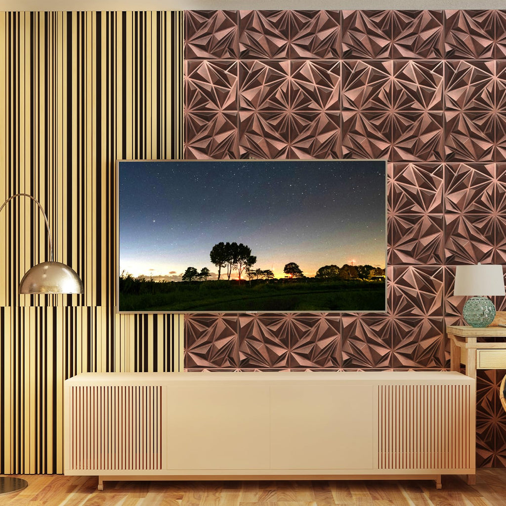 Diamond Wall Panels, Antique Copper, 12''x12'', 33 Pack