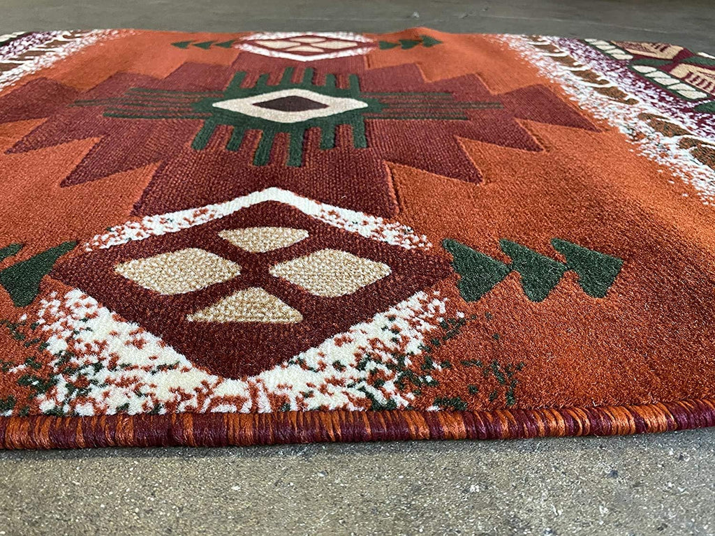 Southwest Native American Navajo Aztec Tribal Indian Rust Carpet Area Rug (3' X 5' Oval)