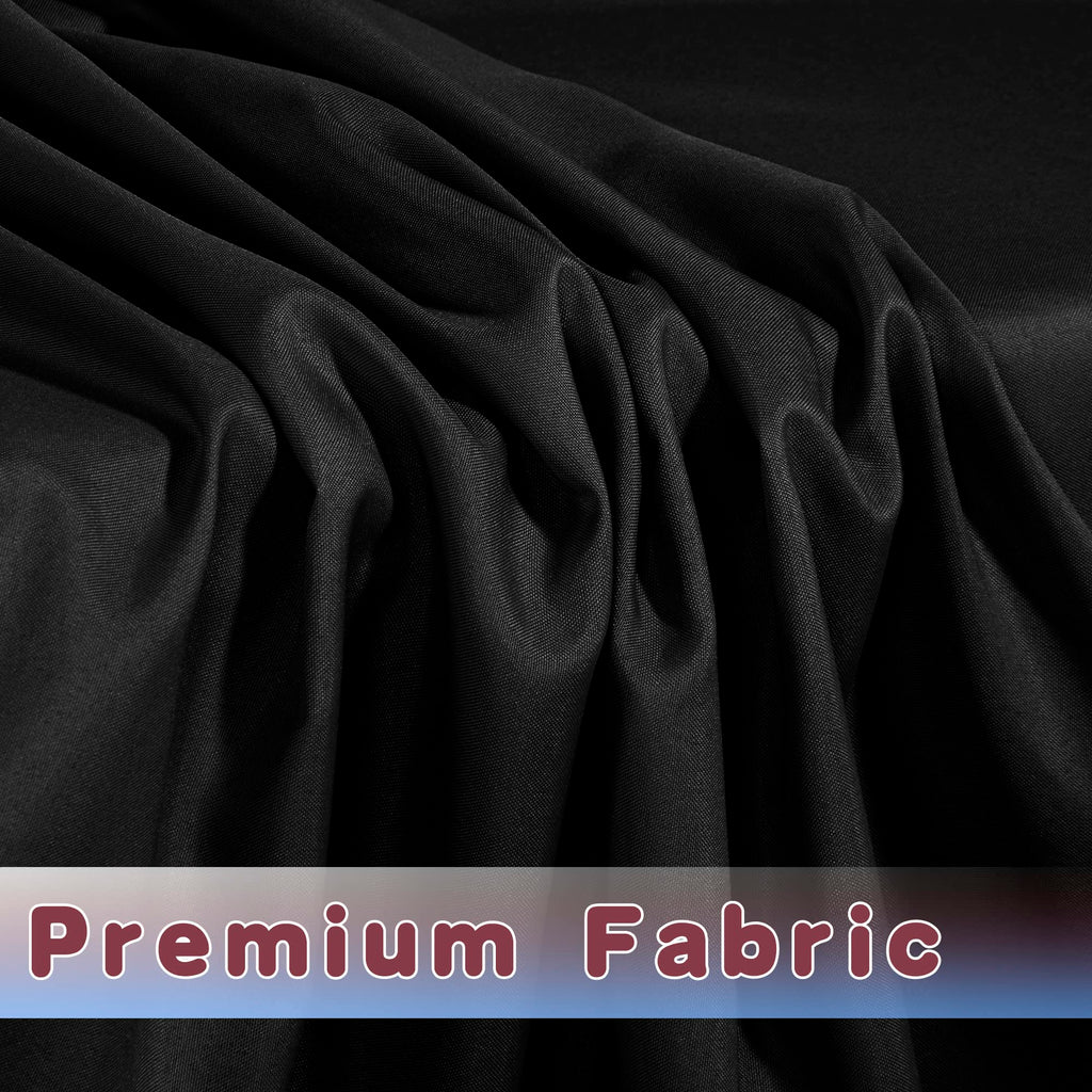 Fitted Table Cloths For 8 Foot Rectangle Tables, Vendor Booth 2 Pack Black