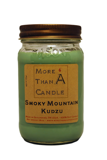 16 oz Mason Jar Soy Candle - Made in the USA Smoky Mountain Kudzu