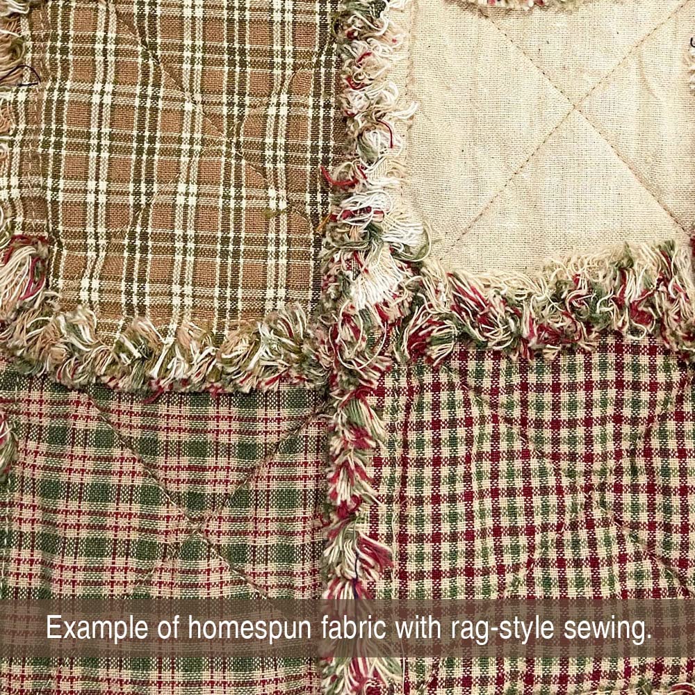 Ecru Solid Off-White Homespun Cotton Fabric by - Sold by The Yard