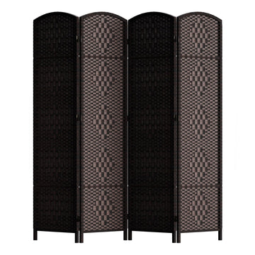 Room Divider Panel, 4 Panel Partition Room Dividers, Dark Mocha