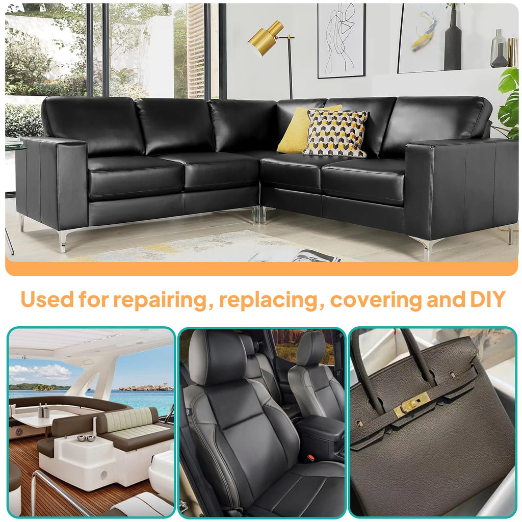 Waterproof Vinyl Marine Fabric, Soft Synthetic Leather Fabric, Upholstery Faux Leather for Sew, Chair, Boat, Auto, Outdoor