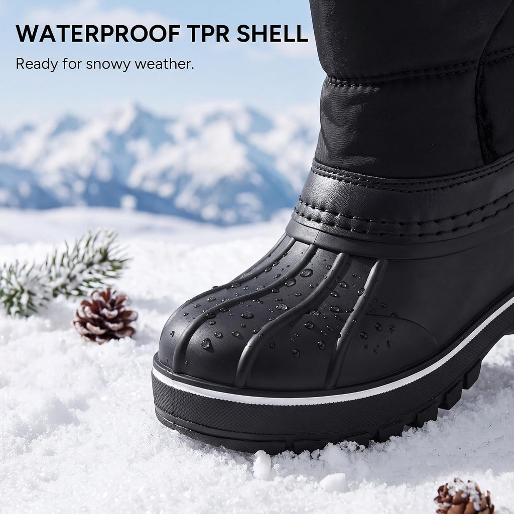 Kids Snow Boots with hook&loop Girls Boys Winter Warm Boots