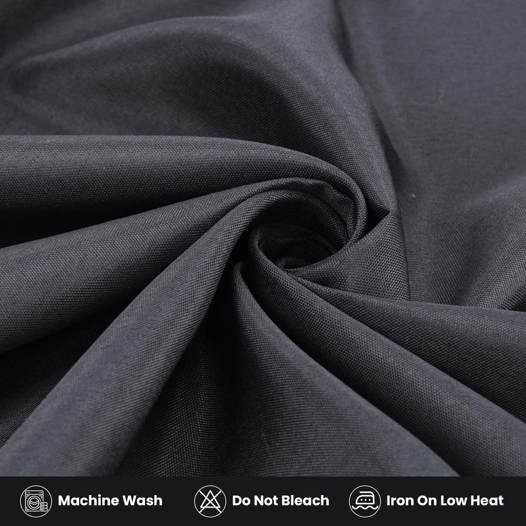 2 Pack Fitted Tablecloth for 4 Foot Rectangle Tables 48 x 24 Inch Black Table Covers Water Resistant Polyester Table