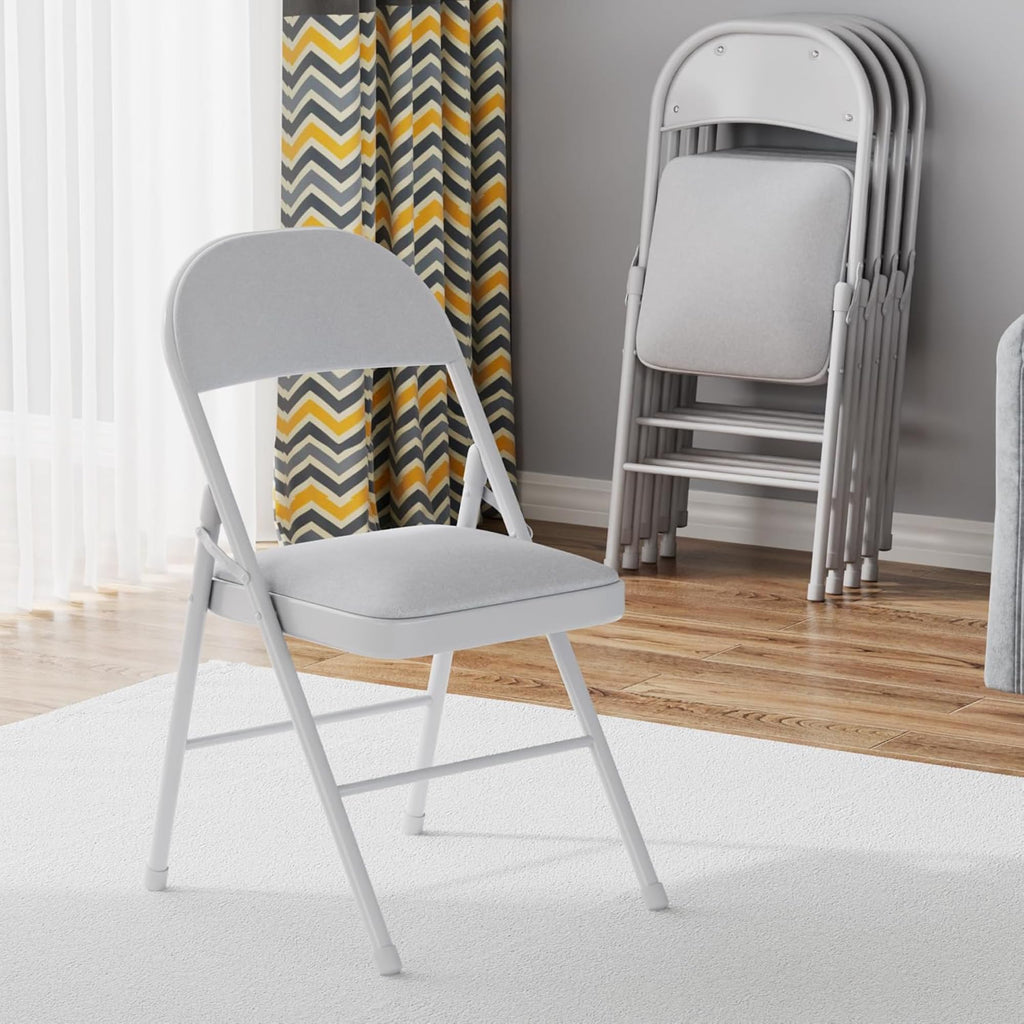 Folding Chairs Set, Indoor Outdoor, Neutral Grey