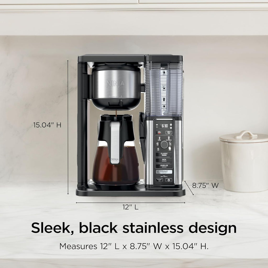 Coffee Maker, 10-Cup Carafe, Fold-Away Frother, Black, CM401 | Permanent Filter & Removable, Dishwasher Safe