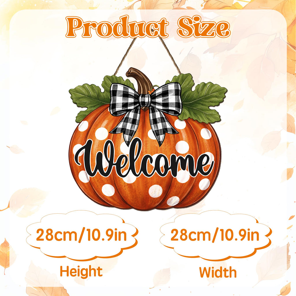 Fall Pumpkin Front Door Sign Rustic Pumpkin Thanksgiving Welcome Door Decorations Wood Sign Autumn Harvest Wreath