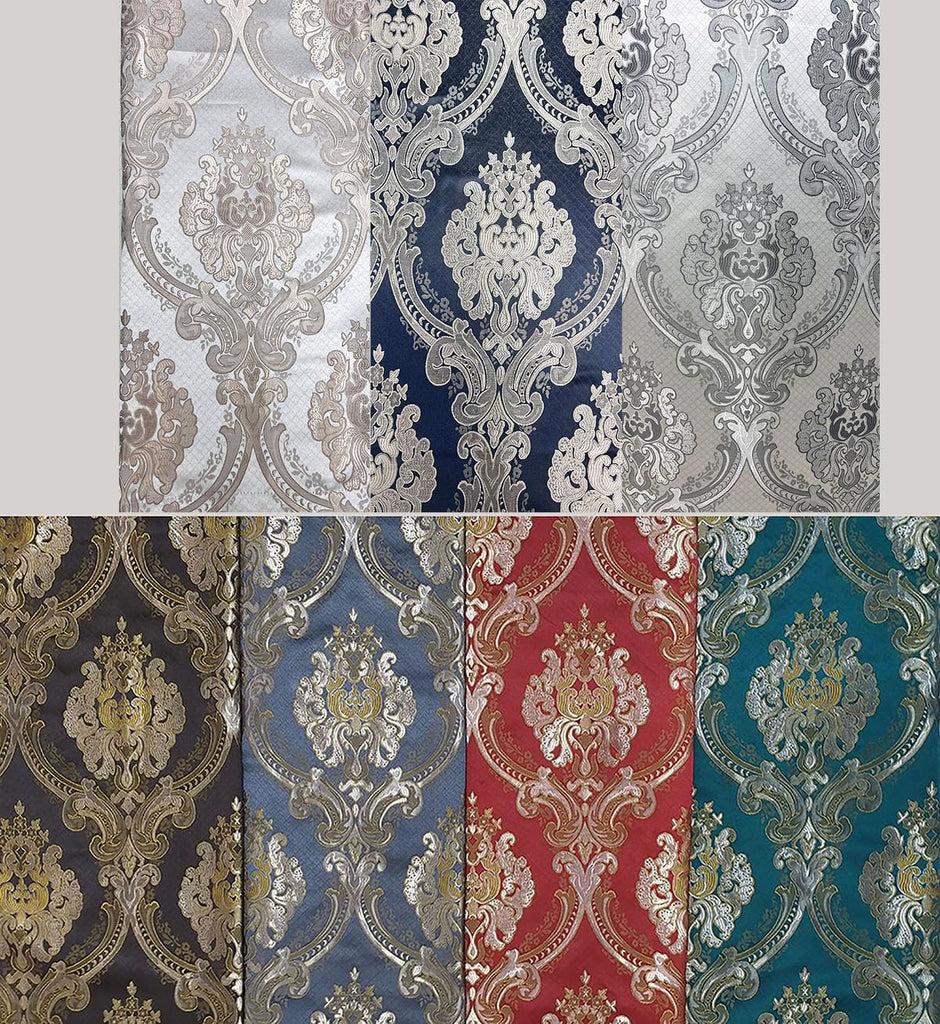 Luxe Love Jacquard Window Curtain 2pcs Set.Chocolate, W54 x L96