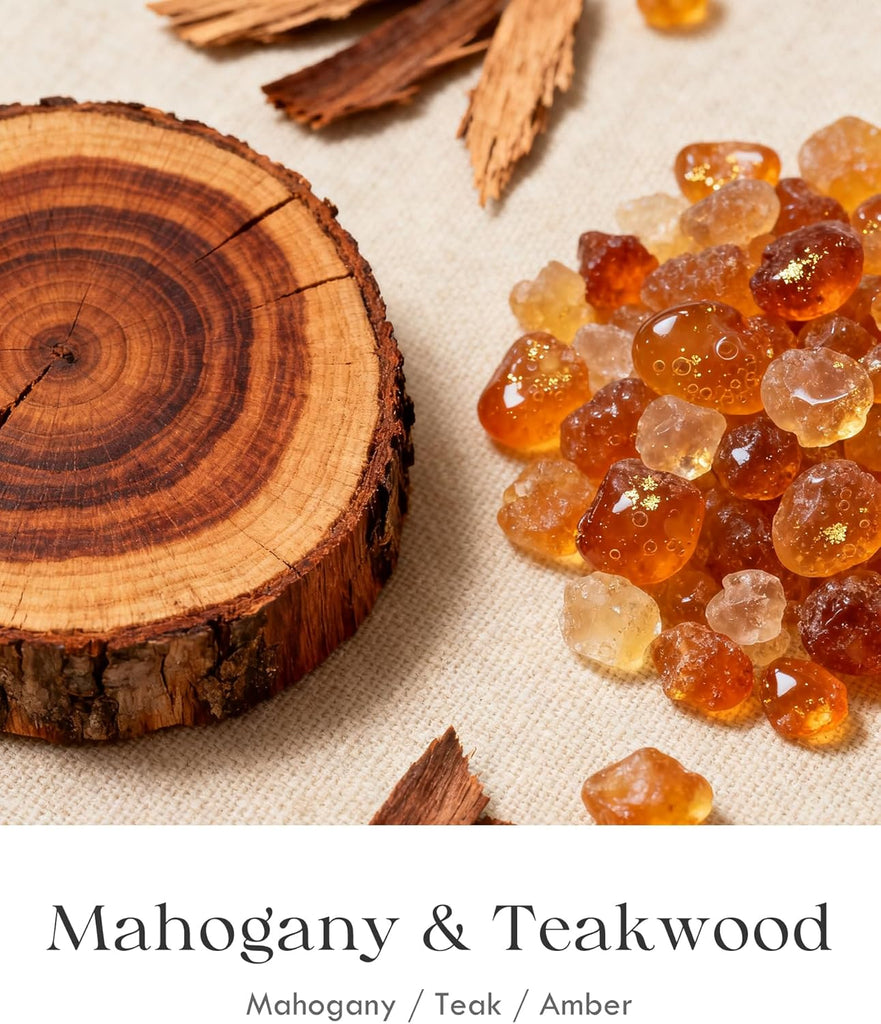 Mahogany Teakwood Candles for Men - 3 Wick 12oz Black Scented Candle - Set of 12