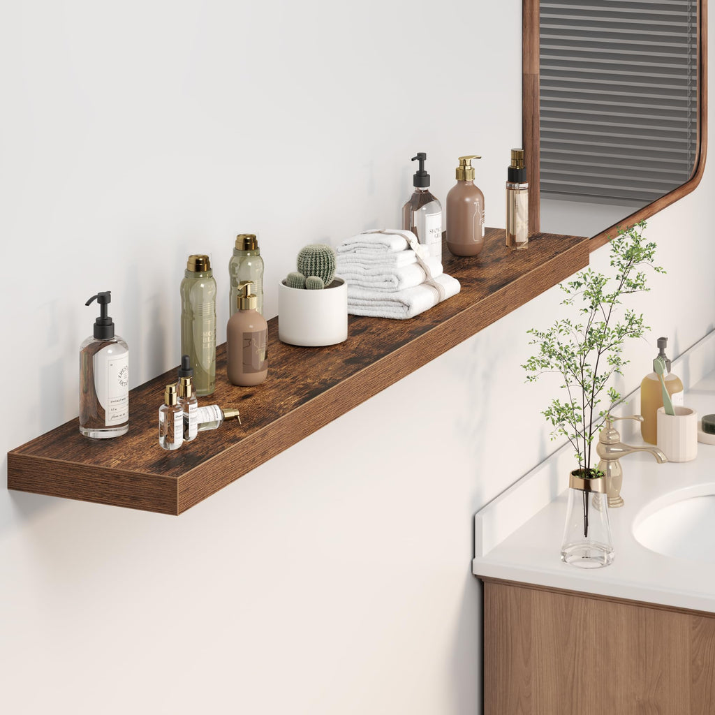 Floating Shelves 55.1" W x 9.3" D Rustic Brown Set of 2