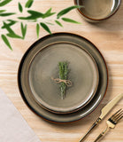 Ceramic Dinnerware Sets for 8, 24 Pieces Handmade Reactive Glaze Plates and Bowls Set, Scratch Resistant Dish Set