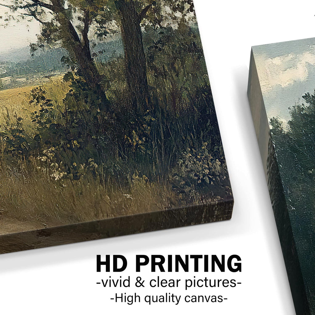 Large Vintage Canvas Wall Art Retro Country Road Paintings Rustic Farmhouse Decor Bedroom Framed Countryside