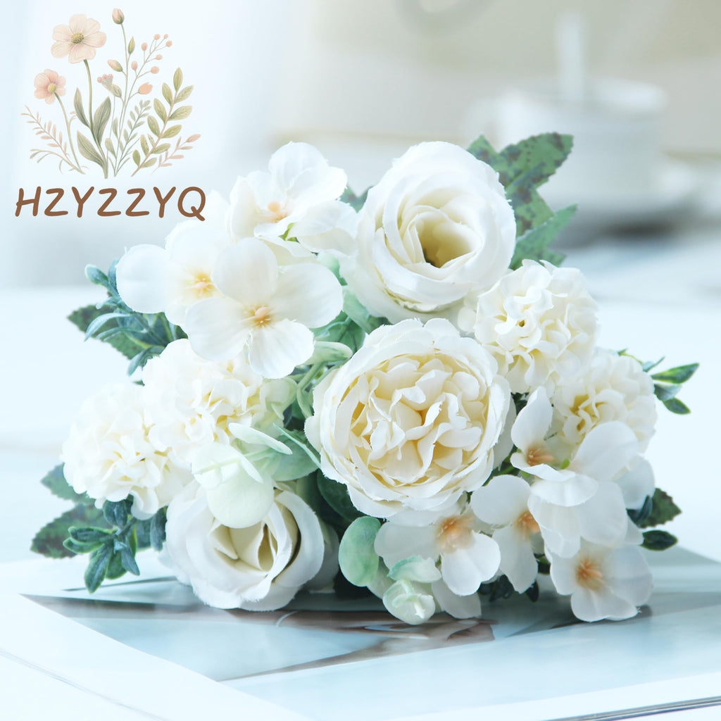 8 Pack Artificial Peony, Silk Peonies Fake Peonies Artificial Peonies Bouquet for Centerpiece Table Wedding Party