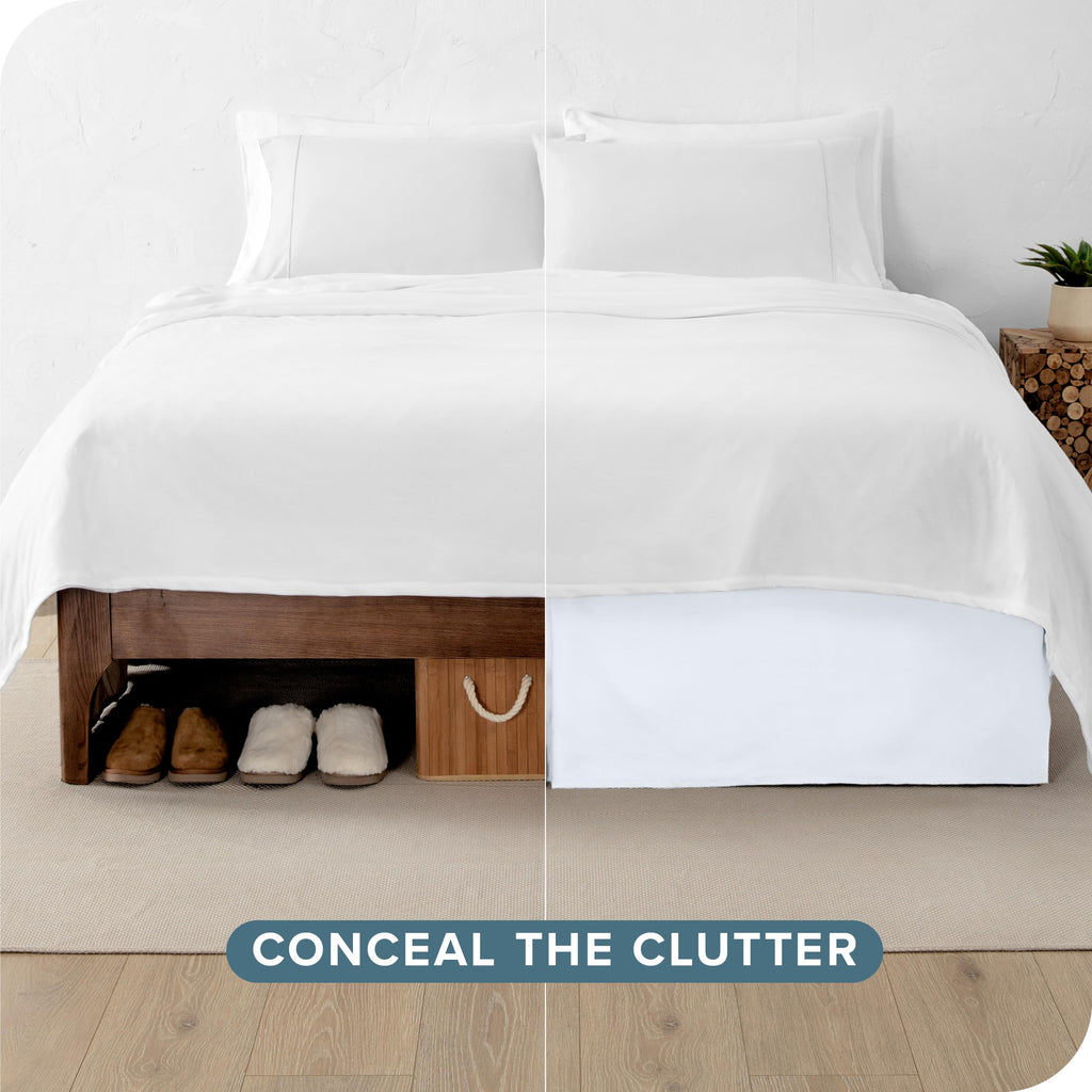 Bed Skirt 15-Inch Drop 1800 Ultra-Soft (Full, White)
