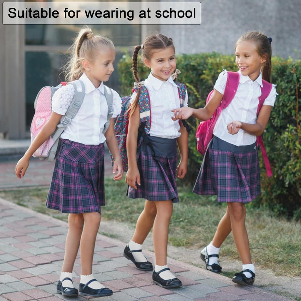 Socks, 6 Pairs White Ruffle Socks for Girls