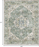 Area Rugs 9x12 Living Room - Large Washable Sage Green Boho Rugs