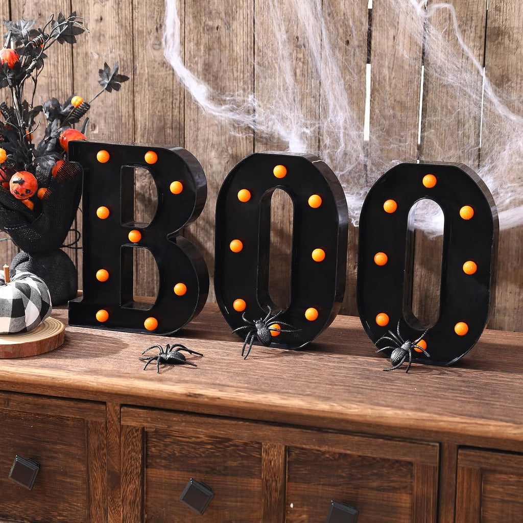 Halloween Decorations-3 Marquee Light up Letters "BOO" Decorative Sign - Set of 3