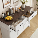 55 Inch Buffet Cabinet with Storage, Farmhouse Sideboard Buffet w/2 Drawers and 3 Doors