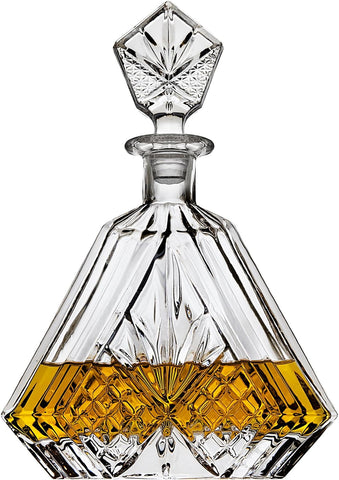 Whiskey Decanter for Liquor Scotch Bourbon or Wine, Irish cut Triangular - 750ml