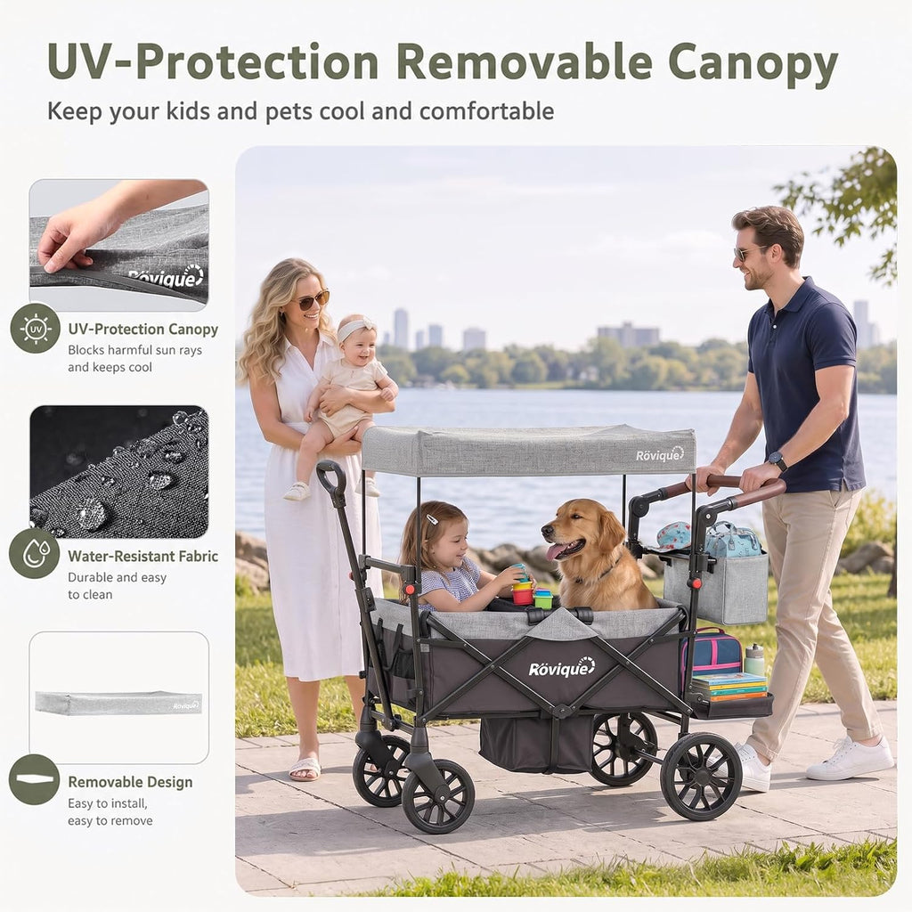Wagon Stroller for 2 Kids, Premium Stroller Wagon for Kids with Extendable