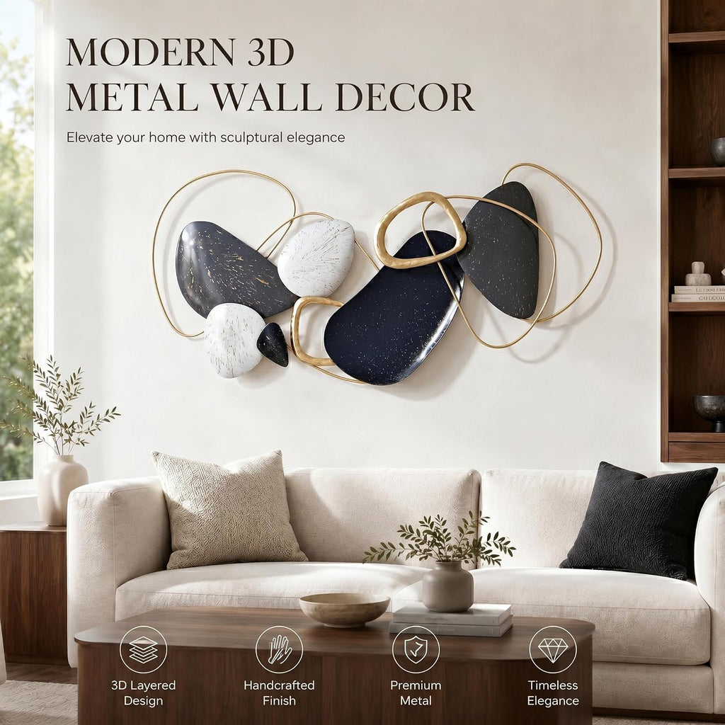 40" Large Wall Decor,3D Abstract Metal Wall Art