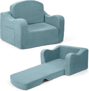 Kids Sofa Chair, in-1 Kids Couch, Fold Out Foam Sofa, Blue