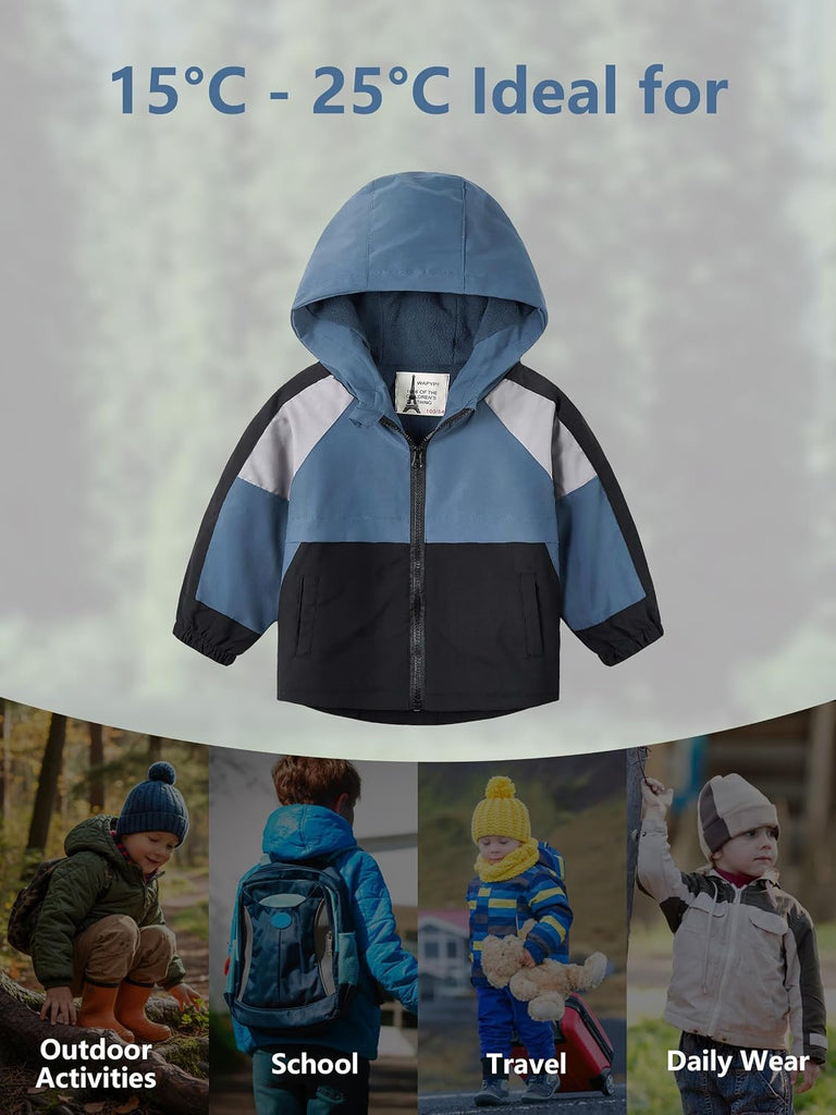 Toddler Boy Fall Winter Windbreaker Fleece Jacket