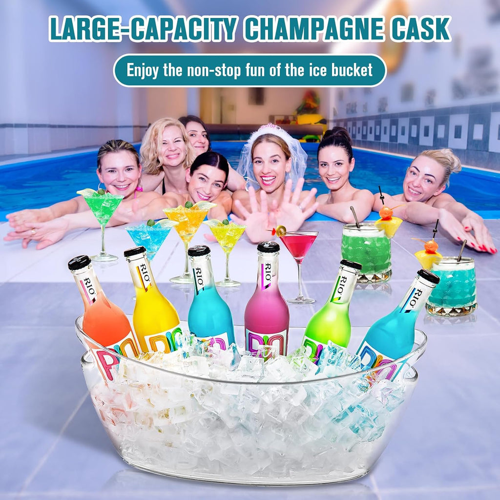 Ice Buckets for Parties, Ice Bucket for Cocktail Bar, 5.5L Drink Buckets for Parties, Wine Cooler, Champagne - Set of 2